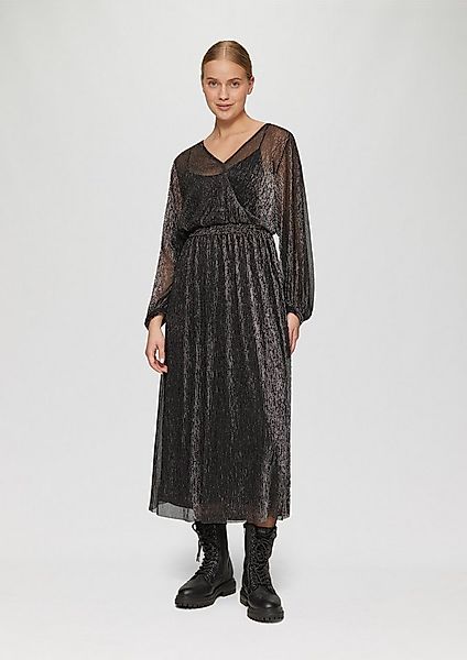 s.Oliver Midikleid Kleid Langes Meshkleid mit Glitzergarn und Smok-Detail günstig online kaufen