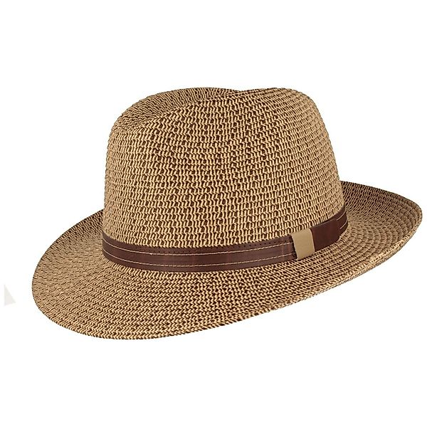 Breiter Strohhut Bogart Strohhut Kofferhut Kunstlederband günstig online kaufen