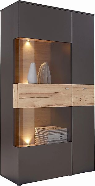 FORTE Vitrine "Como", Highboard, LED Beleuchtung Einlegeböden, Glastüre, So günstig online kaufen