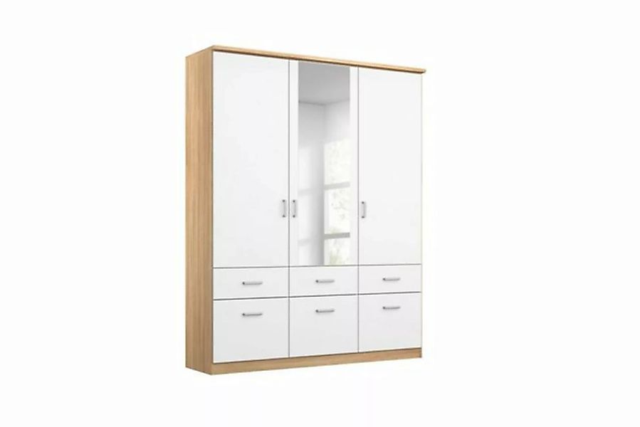 Kindermöbel 24 Spiegelschrank Dilan Eiche sonoma - weiß 3 Türen inkl. Schub günstig online kaufen