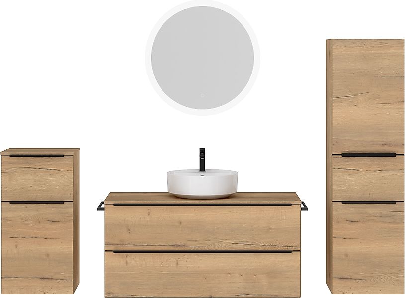 nobilia® Badmöbel-Set »Alvene« vormontiert, mit Soft-Close, 4 Stk. tlg. ink günstig online kaufen