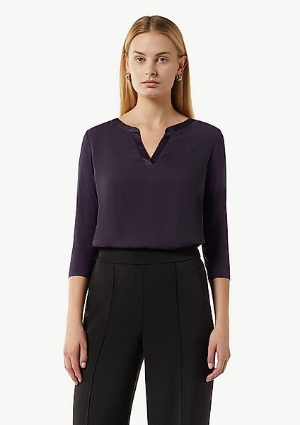 comma 3/4-Arm-Shirt T-Shirt Shirt mit Satinblende im Fabricmix günstig online kaufen