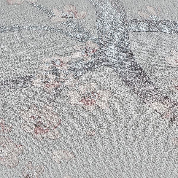 A.S. Creation Vliestapete Blütenmuster Floral 10,05 m x 0,53 m Grau-Rosa FS günstig online kaufen