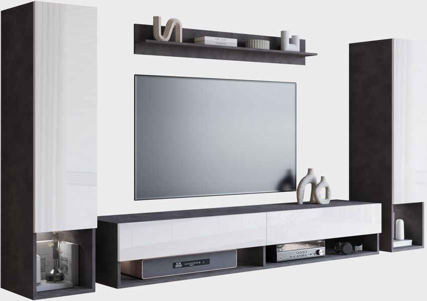 INOSIGN Wohnwand "AMADEO II" Komplett-Set, 4 Stk. tlg. Vitrine Türanschlag günstig online kaufen