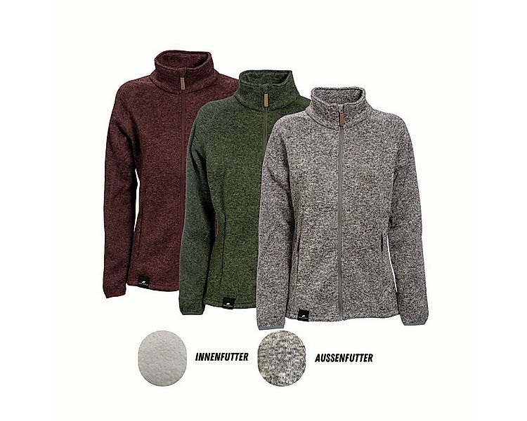 Frivild Strickfleecejacke mit Teddy-Fleece Stehkragen, Innenfutter aus Tedd günstig online kaufen