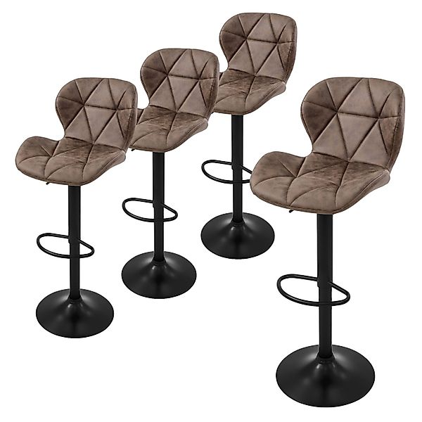 ML-Design Barhocker 4Er Set aus Kunstleder Braun Gepolsterter Drehbar günstig online kaufen