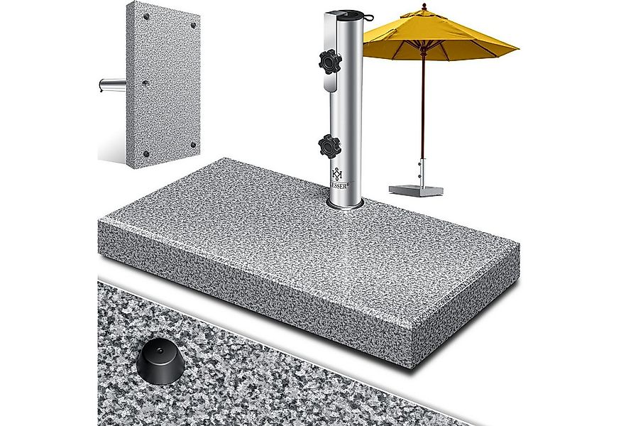 KESSER Kunststoffschirmständer, Granit Sonnenschirmständer mit Edelstahlroh günstig online kaufen