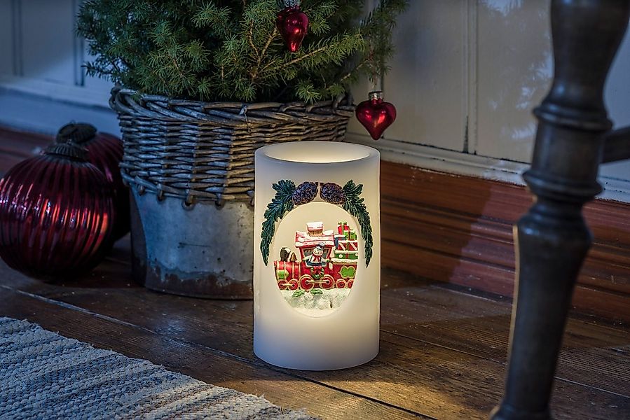 KONSTSMIDE LED-Kerze Weihnachtsdeko (1-tlg), LED Echtwachskerze Schneemann günstig online kaufen