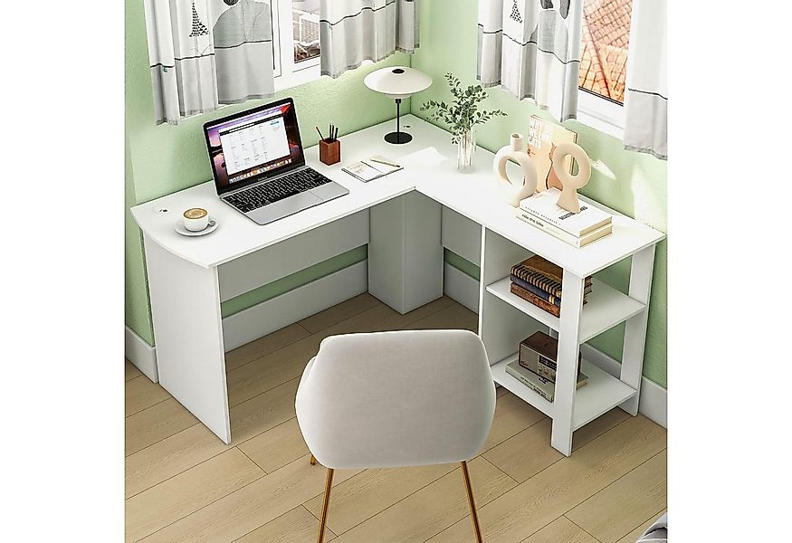 ANYSUN Eckschreibtisch Schreibtisch mit 2 Ablagen, L-förm, Computertisch, B günstig online kaufen