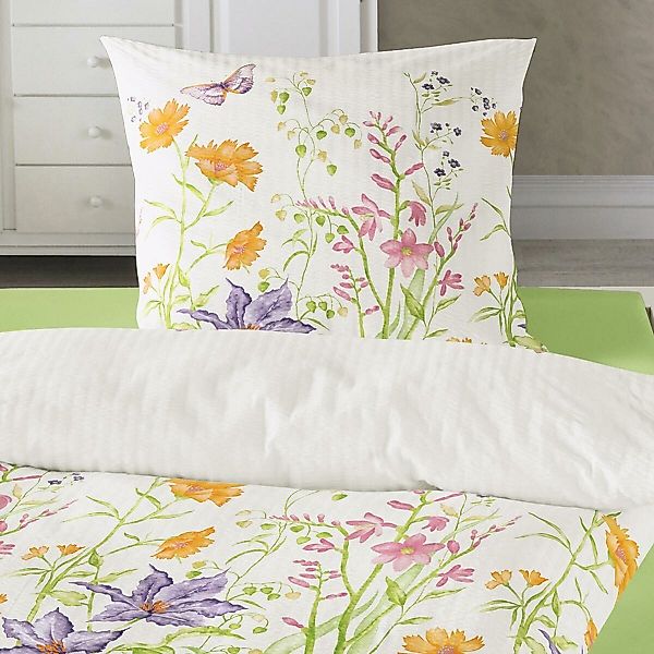 TRAUMSCHLAF Bettwäsche Blumenwiese, Seersucker, 2 teilig, günstig online kaufen