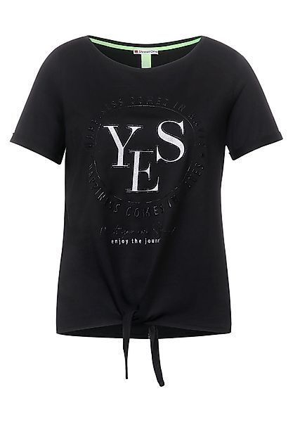 STREET ONE T-Shirt, mit Knoten am Saum günstig online kaufen