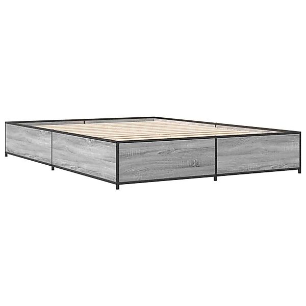 vidaXL Bettgestell Grau Sonoma 120x190 cm Holzwerkstoff und Metall 3279865 günstig online kaufen