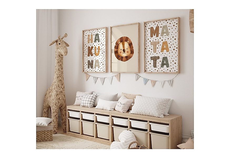 MeinBaby123® Poster Bilder Kinderzimmer, Poster Kinderzimmer Deko, Süße Tie günstig online kaufen