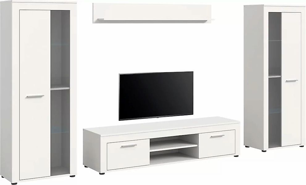 INOSIGN Wohnwand "Aosta, Breite 310cm, best. aus: 2x Vitrine, Lowboard, Wan günstig online kaufen