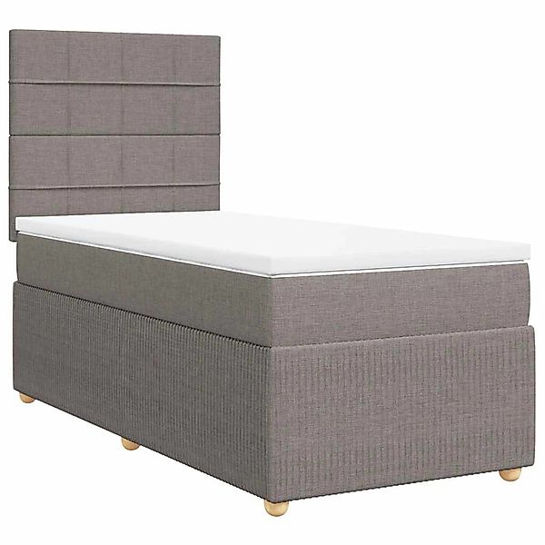 vidaXL Boxspringbett mit Matratze Taupe 100x200 cm Stoff 3291971 günstig online kaufen