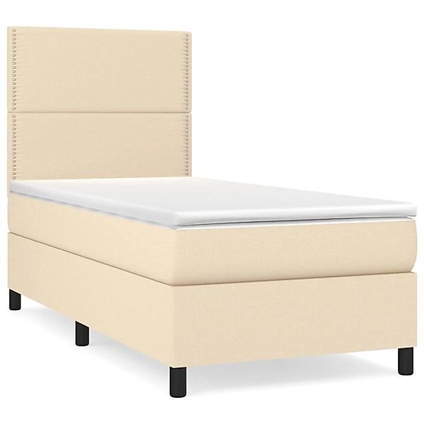 vidaXL Boxspringbett mit Matratze Creme 90x200 cm Stoff 3141670 günstig online kaufen