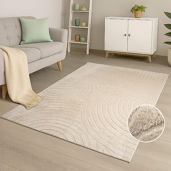 Carpet City Teppich »WAVES 501« rechteckig 12 mm Höhe Kurzflor, Hochtief-Mu günstig online kaufen