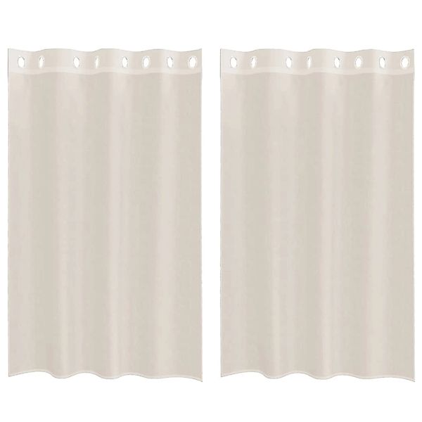 vidaXL Voile Vorhänge mit Ösen 2 Stk Creme 140x175 cm 4102072 günstig online kaufen