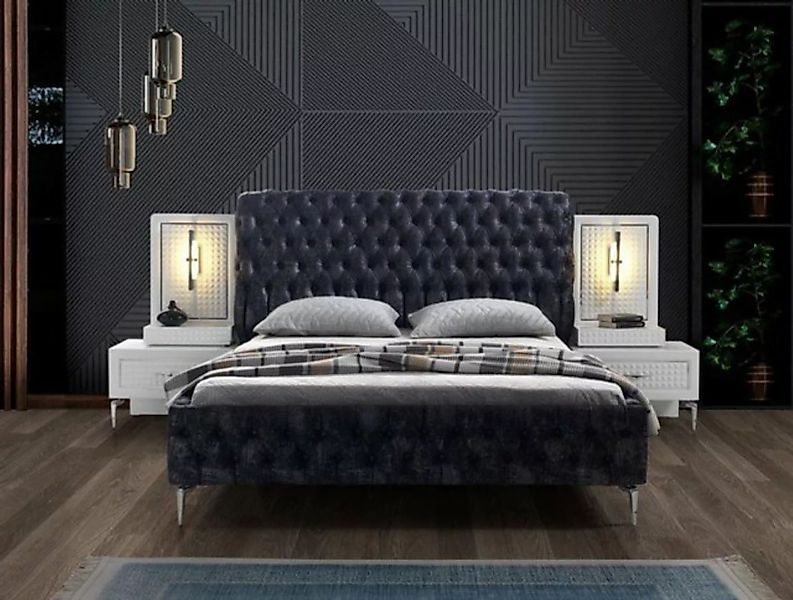 JVmoebel Bett Schlafzimmer Bett Chesterfield Polster Design Luxus Doppel Be günstig online kaufen
