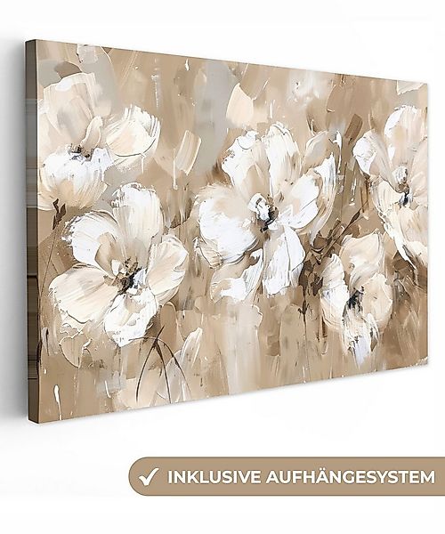 OneMillionCanvasses® Leinwandbild Blumen - Beige - Abstrakt - Modern, Fotod günstig online kaufen
