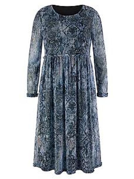 Kleid Rundhals-Ausschnitt Emilia Lay blau günstig online kaufen