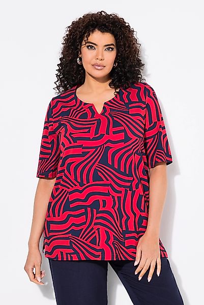 Ulla Popken T-Shirt T-Shirt A-Linie Tunika-Ausschnitt günstig online kaufen