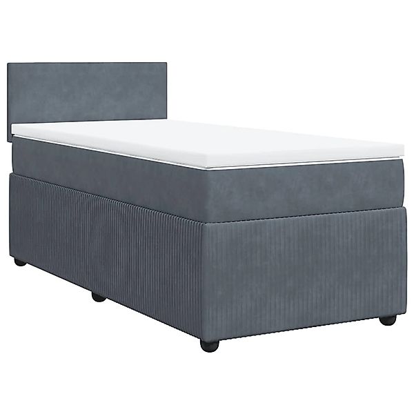 vidaXL Boxspringbett mit Matratze Dunkelgrau 90x190 cm Samt 3287609 günstig online kaufen
