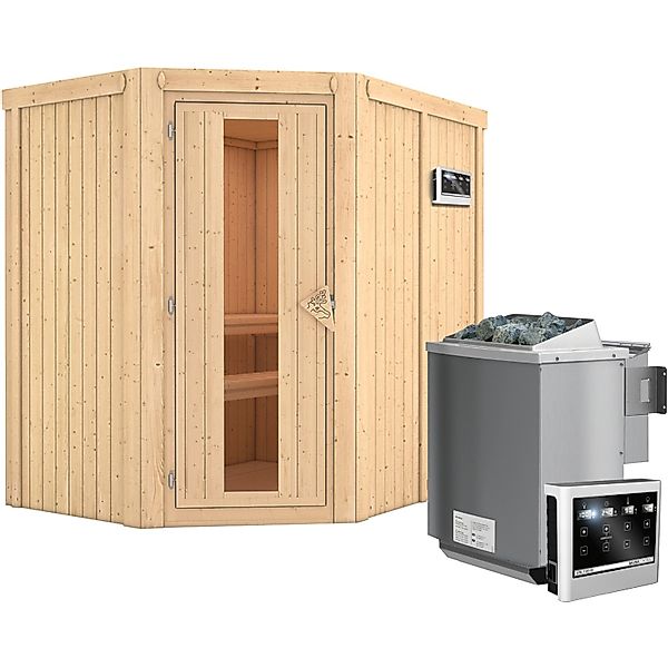 Karibu Sauna-Set Cleo inkl. Bio-Ofen 9 kW mit ext. Steuerung, Energiespartü günstig online kaufen