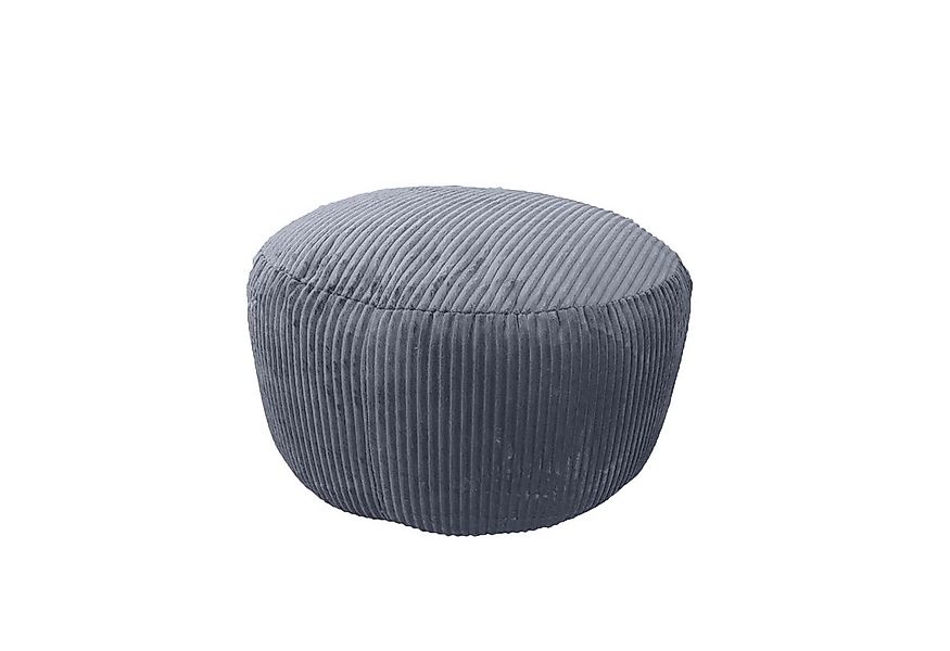 relaxdays Pouf mit Cordbezug, Dunkelgrau günstig online kaufen