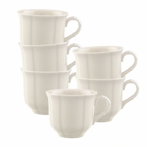 Villeroy & Boch Tasse "Kaffeetassen Manoir 120 ml 6er Set weiß" günstig online kaufen
