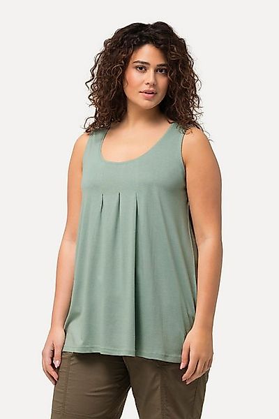Ulla Popken T-Shirt Top Zierfalten A-Linie Rundhals ärmellos Modal günstig online kaufen
