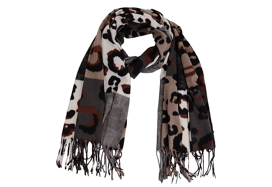 MIRROSI Modeschal weicher und warmer Schal Leo Karo Muster mit Fransen, 70x günstig online kaufen