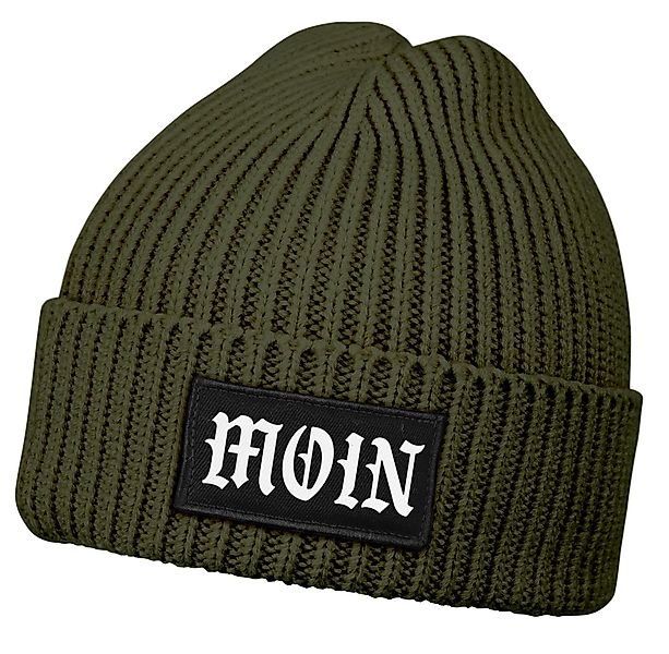 Neverless Strickmütze Herren Beanie Aufdruck Moin günstig online kaufen
