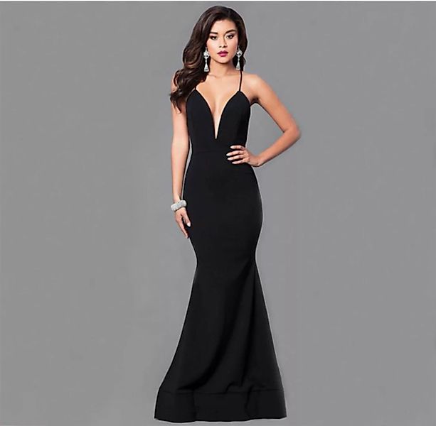 RUZU UG Dirndl Kleid, langer Rock, sexy, rückenfreies Kleid mit Kreuzträger günstig online kaufen