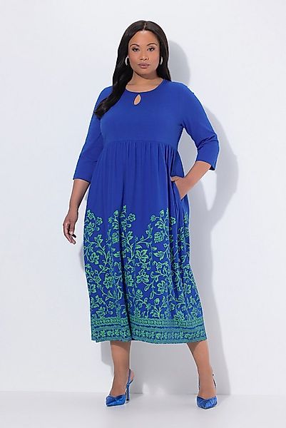 Ulla Popken Maxikleid Maxikleid A-Linie Rundhals 3/4-Arm Taschen günstig online kaufen