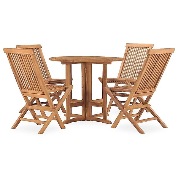 vidaXL 5-tlg Garten-Essgruppe Klappbar Massivholz Teak Modell 99 günstig online kaufen