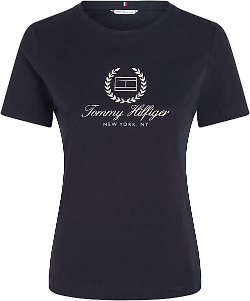 Tommy Hilfiger T-Shirt "SLIM FLAG SCRIPT TEE SS", mit Logodruck auf der Bru günstig online kaufen