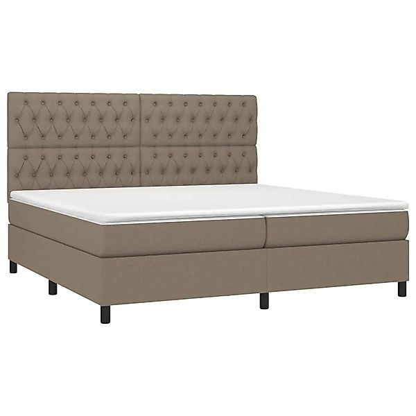 vidaXL Boxspringbett mit Matratze & LED Taupe 200x200 cm Stoff 3135145 günstig online kaufen