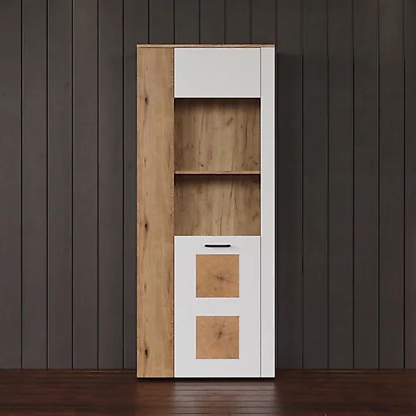 INOSIGN Standvitrine "Linz", (1 St.), Wohnzimmervitrine in Weiß/Eiche mit H günstig online kaufen