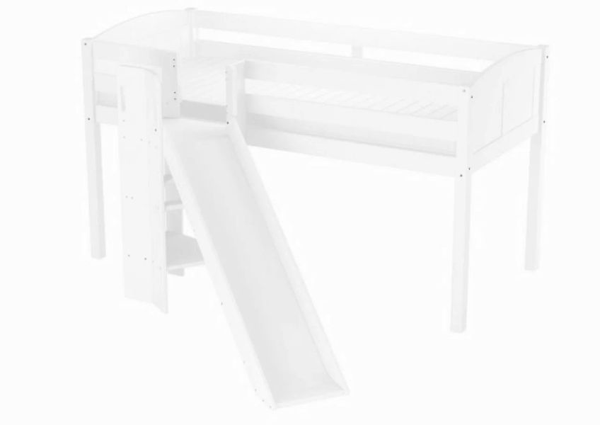 ERST-HOLZ Bett Schönes Spielbett für Kinder mit Rutsche 90x200 Kiefer weiß, günstig online kaufen