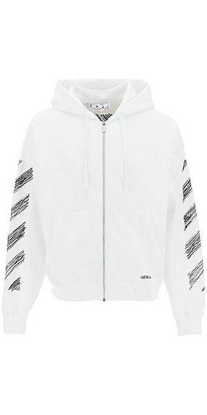 OFF-WHITE Kapuzensweatshirt Off White Muster Sweatshirt mit Reißverschluss günstig online kaufen