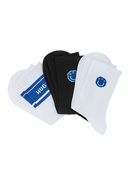 HUGO Blue Freizeitsocken "3P QS BLUE DES CC W" 3 Paar tlg. mit kontrastfarb günstig online kaufen