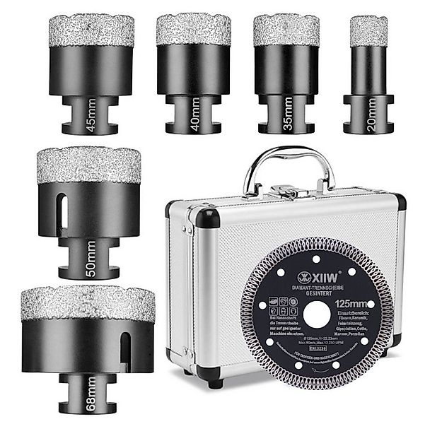 XERSEK Bohrkrone 7in1 20-68mm M14 Lochsäge Set Diamantbohrer Diamant Fliese günstig online kaufen