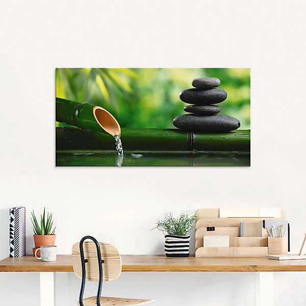 Artland Glasbild "Bambusbrunnen und Zen-Stein" Zen 1 Stk. tlg. in verschied günstig online kaufen