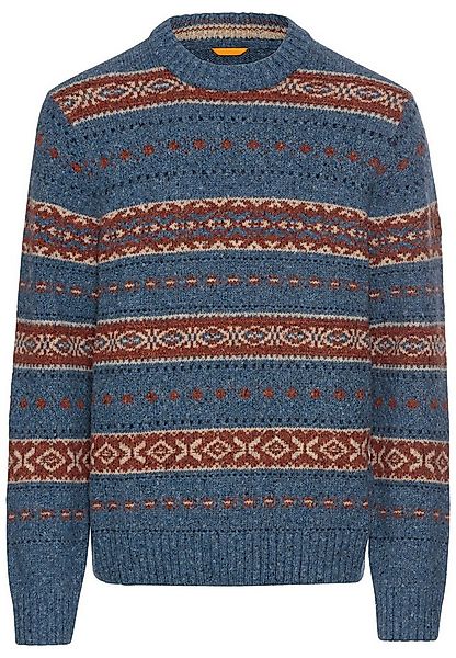 camel active Strickpullover Rundhals Pullover mit Kontraststreifen günstig online kaufen