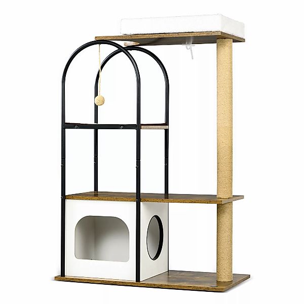 PawHut Kratzbaum 1185 cm Katzenbaum mit Höhle Bett und Kratzmatte Spielball günstig online kaufen