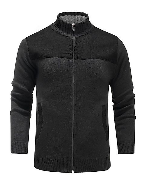 Allthemen Strickjacke mit Reißverschluss Cardigan Stehkragen Pullover Casua günstig online kaufen