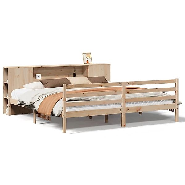 vidaXL Massivholzbett mit Regal ohne Matratze 200x200 cm Kiefernholz 332186 günstig online kaufen