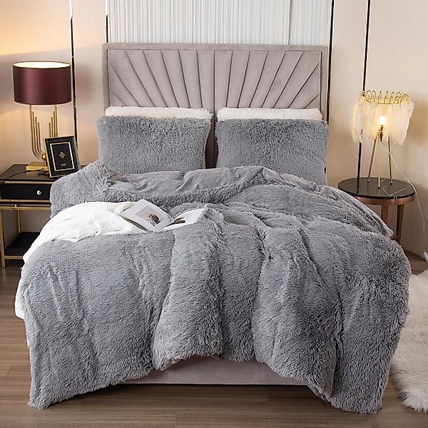 ibettertec Bettwäsche Plüsch Bettwäsche Set 135x200cm,200x200cm,Biber günstig online kaufen
