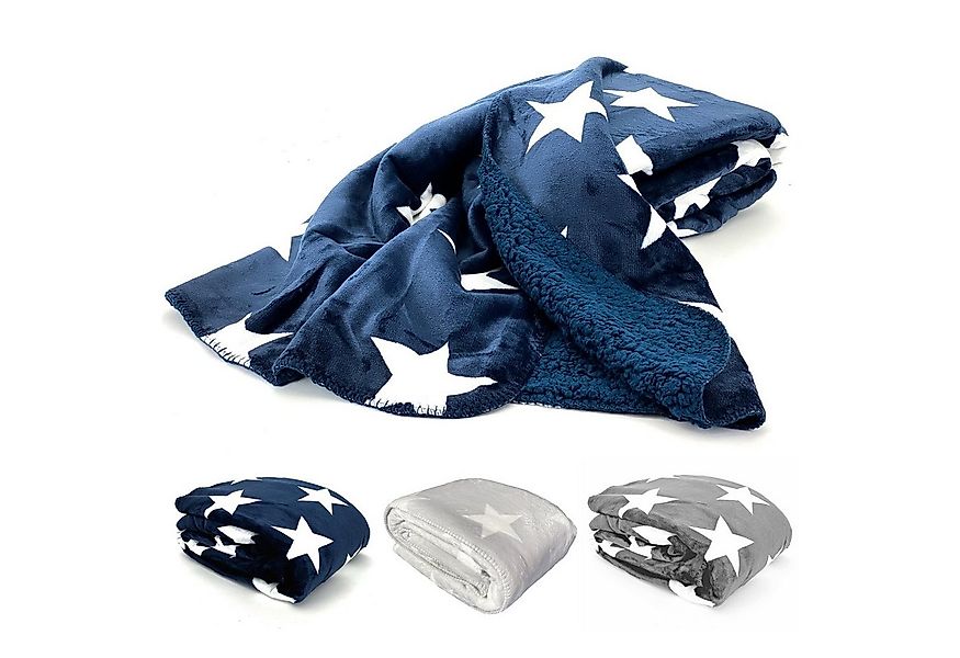 Wohndecke Dicke Soft Flanell Kuscheldecke Sterne Winterdecke, heimtexland, günstig online kaufen